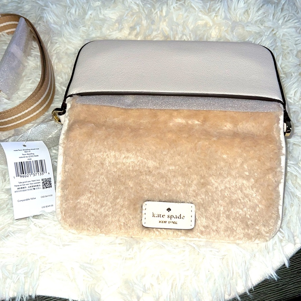 ♠️ Kate Spade Rosie Faux Shearling Flap Crossbody♠️ - Picture 2 of 11